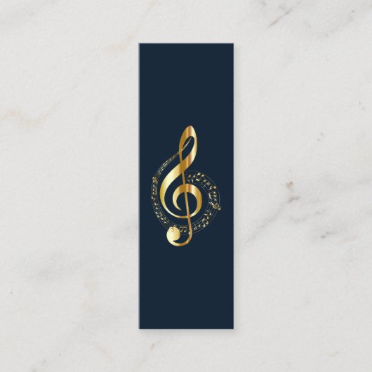 Muziek Treble Clef Chrome Gepersonaliseerd Mini Visitekaartje (Voorkant)