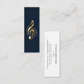 Muziek Treble Clef Chrome Gepersonaliseerd Mini Visitekaartje (Voorkant / Achterkant)