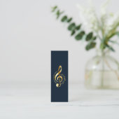 Muziek Treble Clef Chrome Gepersonaliseerd Mini Visitekaartje (Staand voorkant)