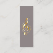 Muziek Treble Clef Chrome Persoonlijke Mini Mini Visitekaartje (Voorkant)