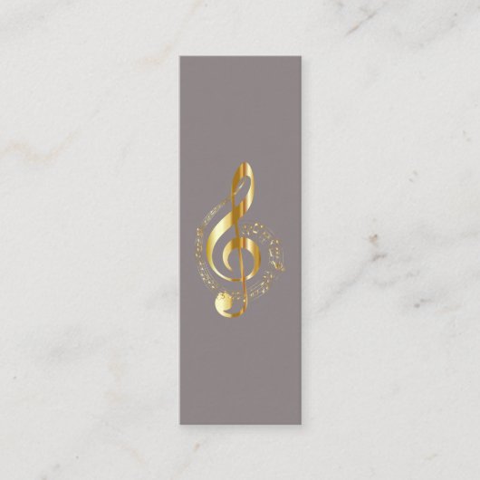 Muziek Treble Clef Chrome Persoonlijke Mini Mini Visitekaartje (Voorkant)