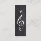 Muziek Treble Clef Chrome Persoonlijke Mini Mini Visitekaartje (Voorkant)