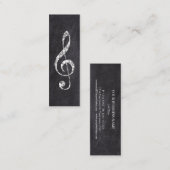 Muziek Treble Clef Chrome Persoonlijke Mini Mini Visitekaartje (Voorkant / Achterkant)