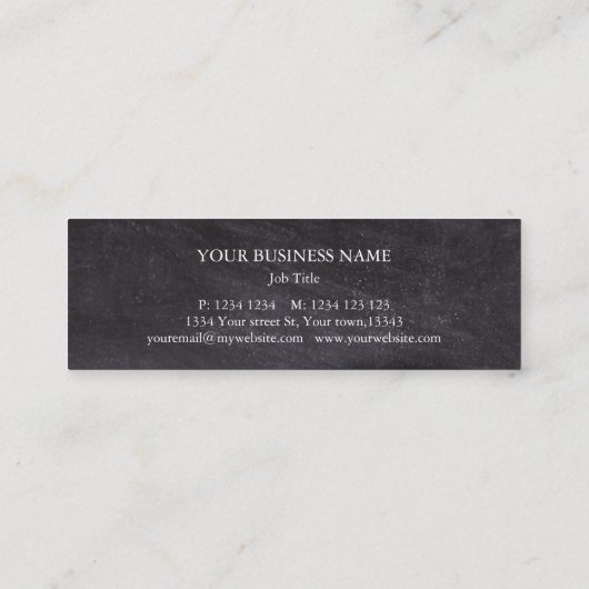 Muziek Treble Clef Chrome Persoonlijke Mini Mini Visitekaartje (Achterkant)