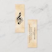 Muziek Treble Clef Chrome Persoonlijke Mini Mini Visitekaartje (Voorkant / Achterkant)