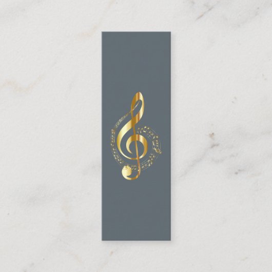 Muziek Treble Clef Chrome Persoonlijke Mini Mini Visitekaartje (Voorkant)