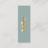Muziek Treble Clef Chrome Persoonlijke Mini Mini Visitekaartje (Voorkant)