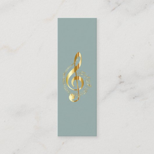 Muziek Treble Clef Chrome Persoonlijke Mini Mini Visitekaartje (Voorkant)