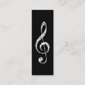Muziek Treble Clef Chrome Persoonlijke Mini Mini Visitekaartje (Voorkant)