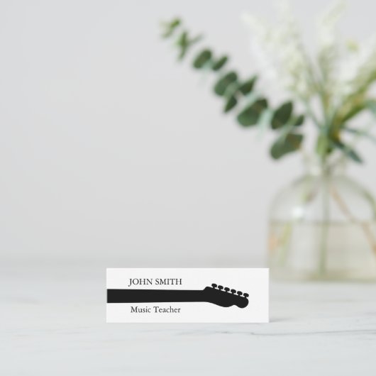 Muziek Treble Clef Chrome Persoonlijke Mini Mini Visitekaartje (Staand voorkant)