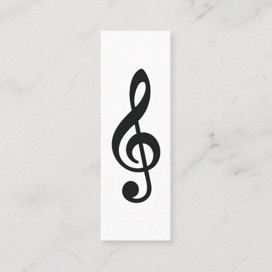 Muziek Treble Clef Chrome Persoonlijke Mini Mini Visitekaartje (Voorkant)