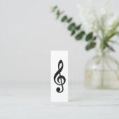 Muziek Treble Clef Chrome Persoonlijke Mini Mini Visitekaartje (Staand voorkant)