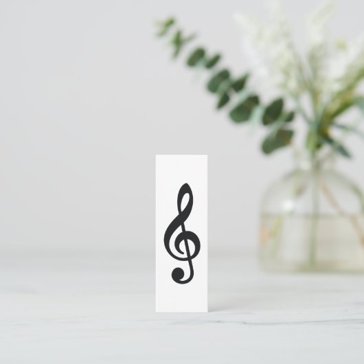 Muziek Treble Clef Chrome Persoonlijke Mini Mini Visitekaartje (Staand voorkant)