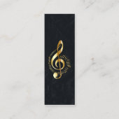 Muziek Treble Clef Chrome Persoonlijke Mini Mini Visitekaartje (Voorkant)