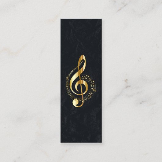 Muziek Treble Clef Chrome Persoonlijke Mini Mini Visitekaartje (Voorkant)