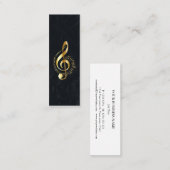 Muziek Treble Clef Chrome Persoonlijke Mini Mini Visitekaartje (Voorkant / Achterkant)