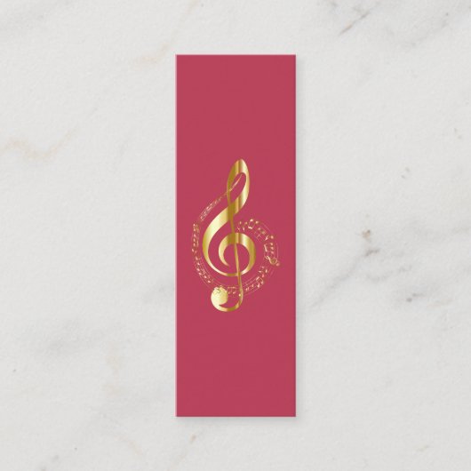 Muziek Treble Clef Chrome Persoonlijke Mini Mini Visitekaartje (Voorkant)