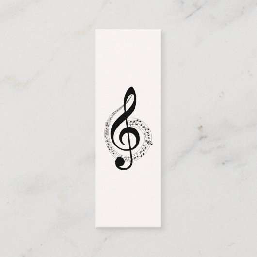 Muziek Treble Clef Chrome Persoonlijke Mini Visitekaartje (Voorkant)