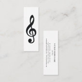 Muziek Treble Clef Chrome Persoonlijke Mini Visitekaartje (Voorkant / Achterkant)