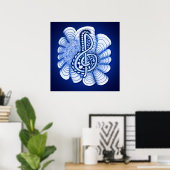 Muziek Treble Clef Decorative en  Poster (Thuiskantoor)