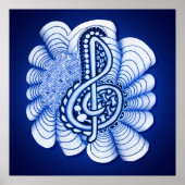 Muziek Treble Clef Decorative en  Poster (Voorkant)