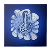 Muziek Treble Clef Decorative en  Tegeltje (Voorkant)