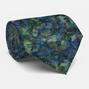 Muziek Treble Clef en Notes Abstract Pattern Stropdas