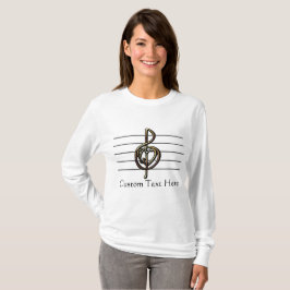 Muziek Treble Clef Heart en Personeel T-shirt