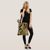 Muziek Treble Clef Note Monogram met kleurnamen Tote Bag (Op model)