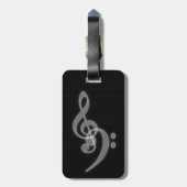 Muziek - Treble en Bass Clef Bagagelabel (Achterkant verticaal)