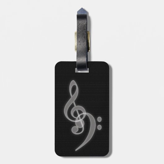 Muziek - Treble en Bass Clef Bagagelabel (Achterkant verticaal)