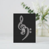 Muziek - Treble en Bass Clef - Briefkaart (Staand voorkant)