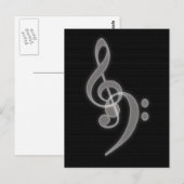 Muziek - Treble en Bass Clef - Briefkaart (Voorkant / Achterkant)