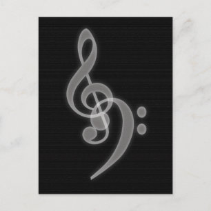 Muziek - Treble en Bass Clef - Briefkaart