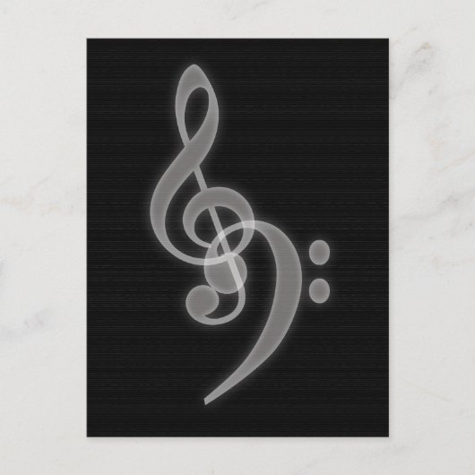 Muziek - Treble en Bass Clef - Briefkaart (Voorkant)