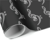 Muziek - Treble en Bass Clef Cadeaupapier (Rol Hoek)