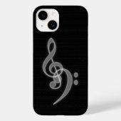 Muziek - Treble en Bass Clef iPhone 14 Hoesje (Achterkant)