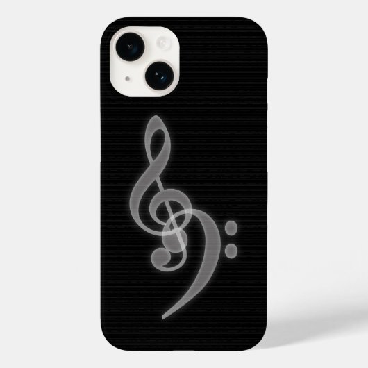 Muziek - Treble en Bass Clef iPhone 14 Hoesje (Achterkant)