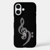 Muziek - Treble en Bass Clef iPhone 16 Hoesje (Achterkant)