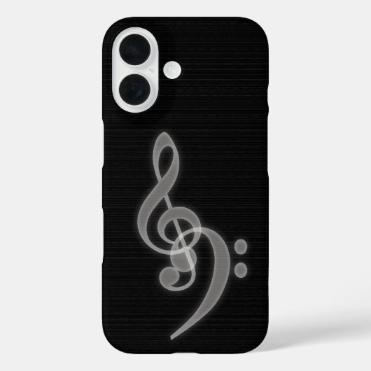 Muziek - Treble en Bass Clef iPhone 16 Hoesje (Achterkant)
