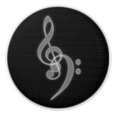 Muziek - Treble en Bass Clef Knob Keramische Knop (Voorkant)