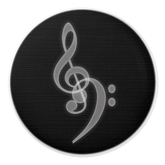 Muziek - Treble en Bass Clef Knob Keramische Knop (Voorkant)