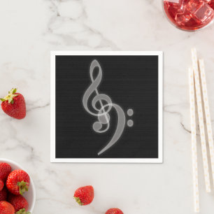 Muziek - Treble en Bass Clef Party Napkins Servet