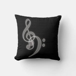 Muziek - Treble en Bass Clef - Pillow Kussen