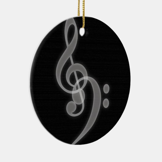 Muziek - Treble en Bass Clef - Round Ornament (Rechts)