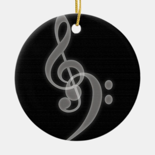 Muziek - Treble en Bass Clef - Round Ornament (Voorkant)