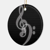 Muziek - Treble en Bass Clef - Round Ornament (Links)