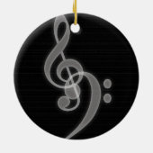 Muziek - Treble en Bass Clef - Round Ornament (Achterkant)