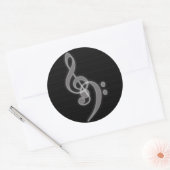 Muziek - Treble en Bass Clef - Round Sticker (Envelop)
