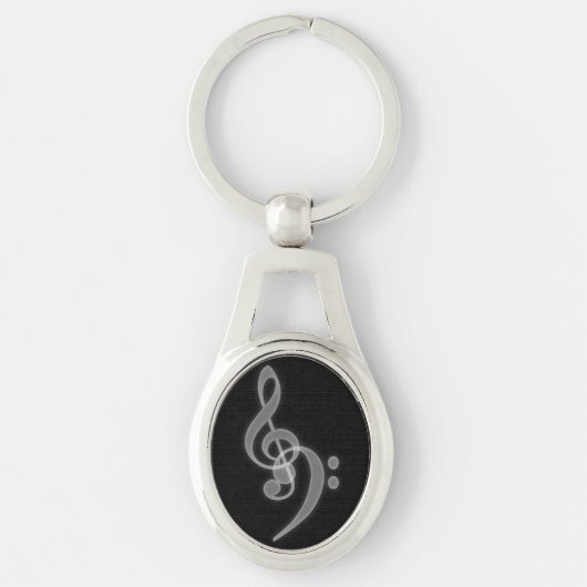 Muziek - Treble en Bass Clef Sleutelhanger (Voorkant)